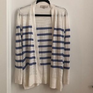 Loft White & Blue Striped Sweater Size S NWOT